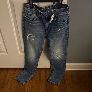 American Eagle Outfitters Ripped Blue Denim Jeans